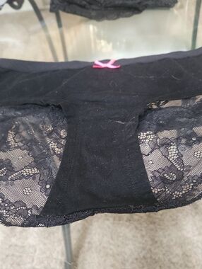 Xhilaration Black Lace Bikini Panties with Pink Bow 3/15